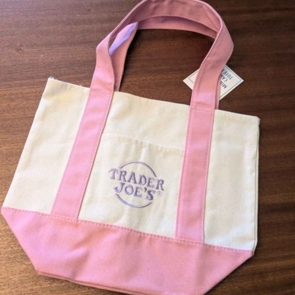 COPY - Trader Joe's Pastel Mini Tote Bag Pink